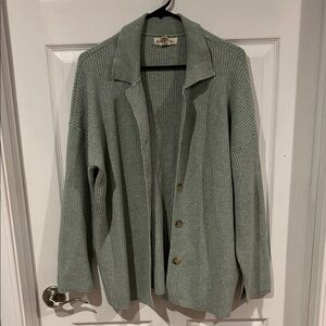 Women's Green Cardigan Sweater